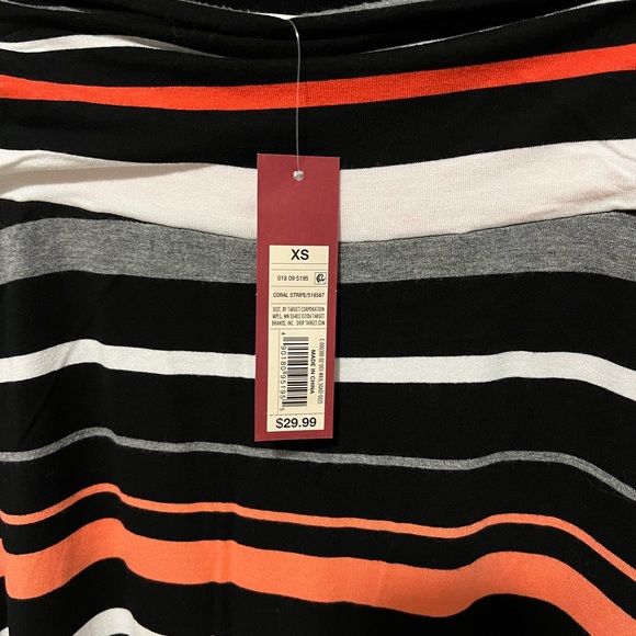 NWT MERONA coral stripe skirt XS - Picture 3 of 3